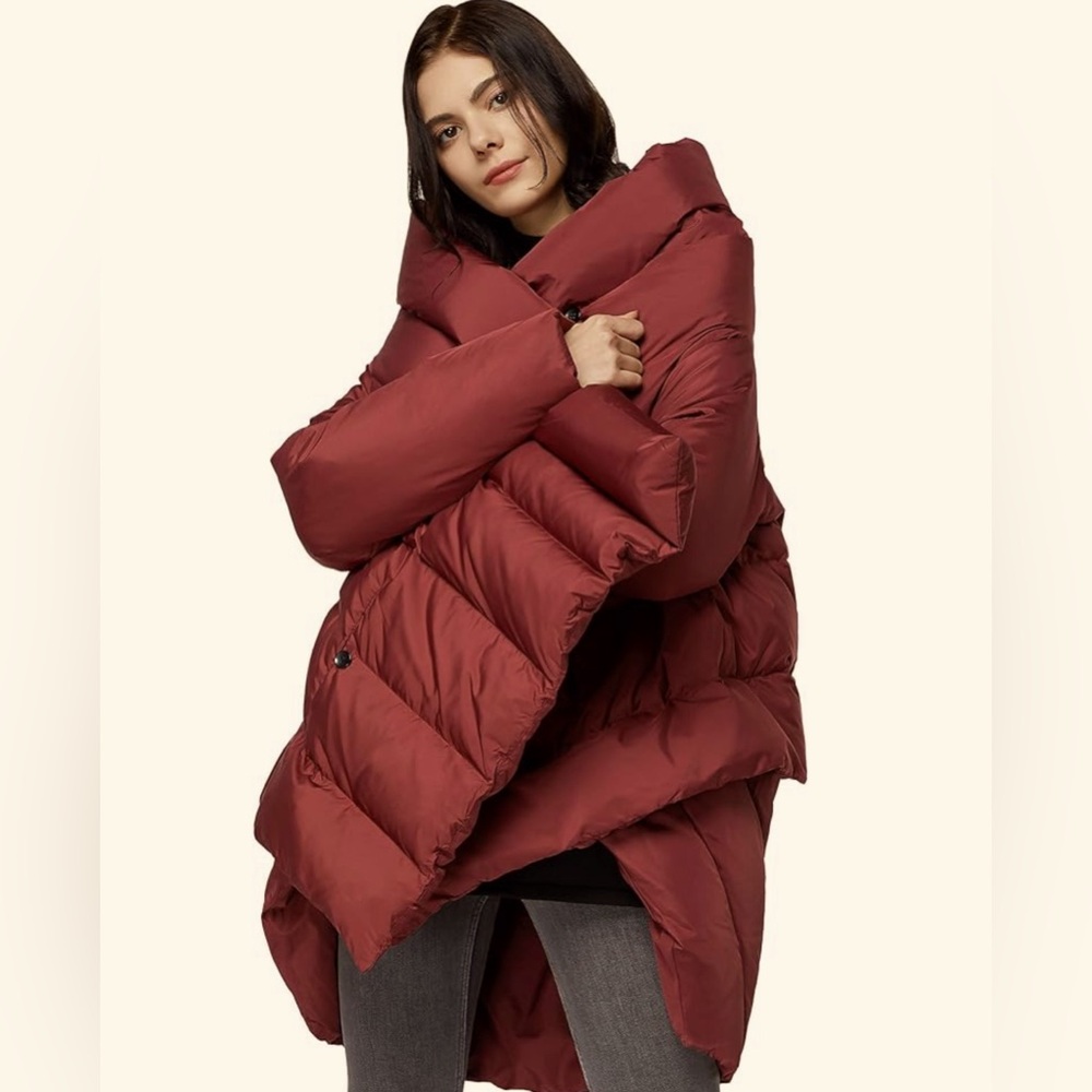 Women's Puffer Down Coat Cloak-Type Jacket